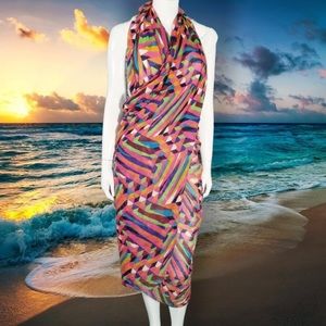 Johnston & Murphy Geometric Sarong Wrap Coverup